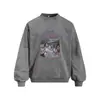 Sudadera con Estampado de Personaje Retro Americano Tie-Dye Deslavada para Hombre, Holgada, Cuello Redondo, Sin Capucha, Primavera y Otoño, Ropa Deportiva Lavada