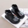 Botas da Moda para Bebê Menina Outono e Inverno Novo Estilo Botins de Couro para Criança Botas Martin Forradas com Lã Infantil Botas Simples Infantis