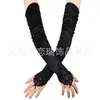 Accesorios para Mujer de los Años 1920 Spandex Satén Flocado Guantes de Charol Accesorios de Disfraz para Fiesta de Baile Transfronteriza en Stock