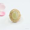 Anillo de Jade Hetian Natural Guan Yu Anillo de Jade Agua Clara Anillo Completamente Diamantado Venta al por Mayor de Fábrica y Entrega S3121702