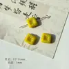 Serie Verde Amarillo de Fuegos Artificiales de Vidrio Checo Doméstico Placa Grabada Hoja Hecha a Mano Pintada con Oro Materiales y Accesorios para Pulsera DIY