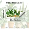 Pegatina de Vidrio para Planta Tropical Verde en Maceta Xino Jdt-J5005, sin Adhesivo y Removible, para Decoración de Ventanas de Cocina y Balcón