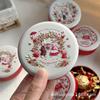 Buena lata de regalo tambor redondo relieve tridimensional caja de dulces boda conejo rojo caja vacía regalo de mano caja de dulces