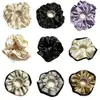 Venta Directa de Fábrica Scrunchie de Satén y Encaje Atmósfera Elegante Scrunchie Negro Goma para el Cabello Diadema Scrunchie