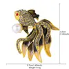 Nova Moda Incrustado de Diamante Tropical Peixe Broche Esmalte Bonito Peixe Corpete Casaco Gota Esmalte Lagosta Colar Pin Acessórios Mulheres