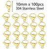 Acero Inoxidable Chapado en Oro al Vacío de 18k Hebilla de Langosta DIY Joyería Hecha a Mano Hebilla de Conexión Accesorios Hebilla para Collar de Acero de Titanio Hebilla para Pulsera