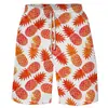 Vacaciones de Verano en la Costa Piña Estampado Digital Pareja Casual Pantalones de Playa Moda Talla Europea y Americana Shorts de Exportación