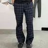 Pantalones de cuadros para hombre primavera y otoño estilo fino marca de moda secado rápido pantalones de chándal deportivos casuales micro-campana pierna recta sueltos talla grande