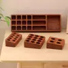 Prateleira Criativa Personalizada de Madeira Maciça para Armazenamento de Óleos Essenciais Organizador Simples de Mesa Caixa de Armazenamento de Madeira Caixa de Exibição Doterra