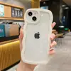 Borde de Ola Grande Adecuado para Funda de Teléfono iPhone 17 Dos en Uno Apple 16 Color Caramelo 15 Transparente 14 Simple 13