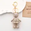 Chaveiro de Urso de Diamante Desenho Animado Fofo Novo Transfronteiriço Pingente de Liga Acessórios de Carro Pequenos Produtos Pequenos Presentes