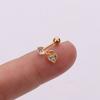 2019 Aretes de Acero Inoxidable con Forma de Corazón y Flor, Tornillo, Cartílago Microincrustado, Piercing, Lazo Más Vendido