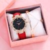 Reloj para estudiante mujer cara Cielo Estrellado mujer moda coreana moda correa simple dos piezas pedrería regalo regalo reloj mujer