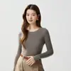 Baicai Terciopelo 2026 Nuevo Llegado Otoño Camisa Base de Punto de Cachemira de Manga Larga Ajustada de Cuello Redondo para Mujer Estilo Francés de Alta Gama