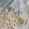 Tomoni&Não Perca os Adesivos de Arte para Unhas Metálicas, Adesivos de Unhas Populares de Estilo Exquisito, Material de Joia de Lírio Dourado de Alta Qualidade