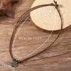 Joyería de comercio electrónico transfronterizo, collar de pétalos de aleación para hombres nuevos europeos y americanos, collar de piel de vaca corto simple retro