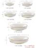Plato Hondo para el Hogar Plato Redondo para la Cena Plato Plato Cerámico para Sopa Vajilla Simple Creativo Porcelana Ósea Plato para la Cena Plato Hondo