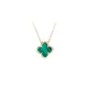 Encuentro Afortunado Collar de Trébol de Cuatro Hojas de Plata S925 para Mujer, Cadena para Clavícula con Colgante de Flor de Concha Blanca de Lujo Ligero, Regalo de San Valentín