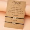 Ebay Caliente Nuevo Hueco Sol Luna 2 Paquetes Pulsera Tejida Moda Pareja Conjunto de Pulseras con Tarjeta de Papel