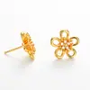 Brincos de Girassol em Zircônia Estilo Francês Transfronteiriços, Brincos de Luxo Leve Femininos de Nicho, Acessórios de Orelha de Moda de Alta Qualidade