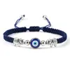 Pulsera Roja Tejida a Mano Avanzada Europea y Americana de Elefante con Cuentas de Cobre Pulsera Hecha a Mano Pulsera del Ojo del Diablo