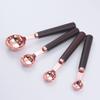Juego de cucharas medidoras de acero inoxidable color oro rosa, báscula para hornear, cuchara para hornear con mango de madera, taza medidora con pico invertido, en stock