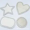 DIY Varios Tamaños Corazón de Madera Estrellas Cuadrado Redondo Tablero Enrollador Cesta Tejida de Punto con Arte de Madera