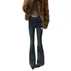 Jeans Acampanados para Mujer de Alta Resistencia con Patrón de Estrella de Pedrería, Nuevo Estilo Primavera 2026, Pantalones Bootcut Elásticos de Corte Ajustado