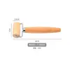 Rodillo con Mango de Madera Rodillo de Doble Extremo Palo para Harina Acero Inoxidable Rodillo de Malla para Masa Cuchillo Rodillo de Cocina para Hornear