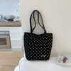 Bolsa de Tote de Tela de Lunares Nueva de Verano Transfronteriza para Mujer, Bolso de Hombro Casual para el Trabajo, Bolsa Casual de Gran Capacidad