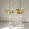 Atrapasol Transfronterizo Colgante de Cristal de Insecto Dorado Decoración Colgante para Balcón, Dormitorio, Jardín Manualidad Colgante para Coche