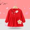 Bata Estilo Chinês Estendida Roupas de Saudação de Ano Novo para Bebê Roupas Infantis para Festival da Primavera Ano do Dragão Avental Vermelho Meninos e Meninas Roupa de Outono e Inverno