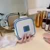 Bolsa de Cosméticos Maillard Cuadrada Nueva Transfronteriza de Cuero Gran Capacidad Bolsa de Almacenamiento Portátil Bolsa de Tocador de Etiqueta Metálica de Gama Alta