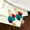 Pendientes Bohemios de Borlas y Plumas, Accesorios Versátiles y Elegantes para unas Vacaciones de Lujo, Accesorios para la Cabeza de Viaje y Joyería para Orejas