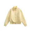 Suéter de punto ADAM BO con media cremallera y cuello alto, chaqueta de plumas, color liso, corte holgado, versátil, cárdigan cálido para otoño e invierno