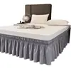 Nuevo Estilo 2025 Falda de Cama Elástica Estilo Princesa Francesa Blanca con un Dobladillo que Cubre la Parte Inferior Sin Encaje en la Superficie de la Cama