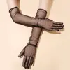 Luvas de Manga Longa Proteção Solar de Verão Mangas para Dedos Vestido para Performance de Palco Mangas para Mãos Luvas de Renda para Casamento Vestido de Casamento