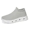Zapatos tipo calcetín casuales de moda para parejas, senderismo deportivo al aire libre, suela gruesa cómoda estilo hombre, al por mayor en gris y negro