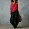 2026 Nuevo Conjunto Casual de Pantalones Largos Anchos de Moda Off-Shoulder con Bloques de Color de Amazon