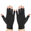 Guantes de Palma Dotted Negra para Presión, Sin Resbalones, Medio Dedo, Entrenamiento al Aire Libre, Fitness, Alivio de Articulaciones, Algodón Spandex, Venta al por Mayor