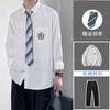 JK / DK Uniforme Camisa Masculina Manga Curta Estilo Japonês Camisa Bordada Fresca Calças Ocidentais Terno Vestido de Classe Solta Foto de Formatura