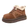 Nuevos Zapatos de Algodón Birkenstock de Felpa con Tacón Alto para Mujer Cómodos Retro Nuevo Estampado de Leopardo Botas de Nieve Zapatos Cálidos de Suela Gruesa