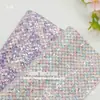 Paquete de Materiales para Lazos de Accesorios para el Cabello DIY 20x22CM Lentejuelas Grandes Pequeñas de Alto Brillo Patrón de Escamas de Pez Patrón de Ondas de Agua Tela de Cuero diy