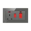 Hong Kong e Macau Exportador Vidro Cinza USB com Painel de Cinco Furos Fabricante Atacado Doméstico Duplo Transfronteiriço Multifuncional Tipo 86