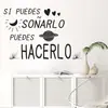 Zn3127E Pegatinas de Pared Autoadhesivas con Texto Corto Inspirador en Español Estilo Ins Decoración de Pared de Fondo para Habitación Sala de Estar