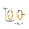 Pendientes Circulares de Zirconia con Baño de Oro 18K Acero Inoxidable Transfronterizos Aros de Oreja Versátiles de Moda Recubiertos al Vacío con Acero de Titanio