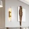 Lámpara de pared minimalista moderna tubo acrílico lámpara de pared sala de estar dormitorio pasillo hotel lámpara de tira de noche luz de 360 grados