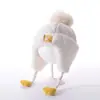 Gorros de Otoño e Invierno para Bebés Niños y Niñas, Bebés y Niños Pequeños, Lindos Gorros de Dibujos Animados con Protección para los Oídos, Pompones de Piel, Cálidos y Cortavientos Gorros de Tormenta, Modernos
