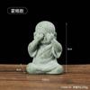 Pedra de areia verde Zen Estátua de Buda Wei do Norte Pequenos ornamentos Chá chinês criativo Pet Bonsai Micro Paisagem Escultura em pedra Decoração de aquário