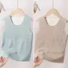 Chaleco Térmico Infantil con Forro Polar, Ropa Interior Sin Costuras para Otoño e Invierno, Parche Protector para el Vientre, Chaleco Ropa Interior de Capa Base para Niños y Niñas